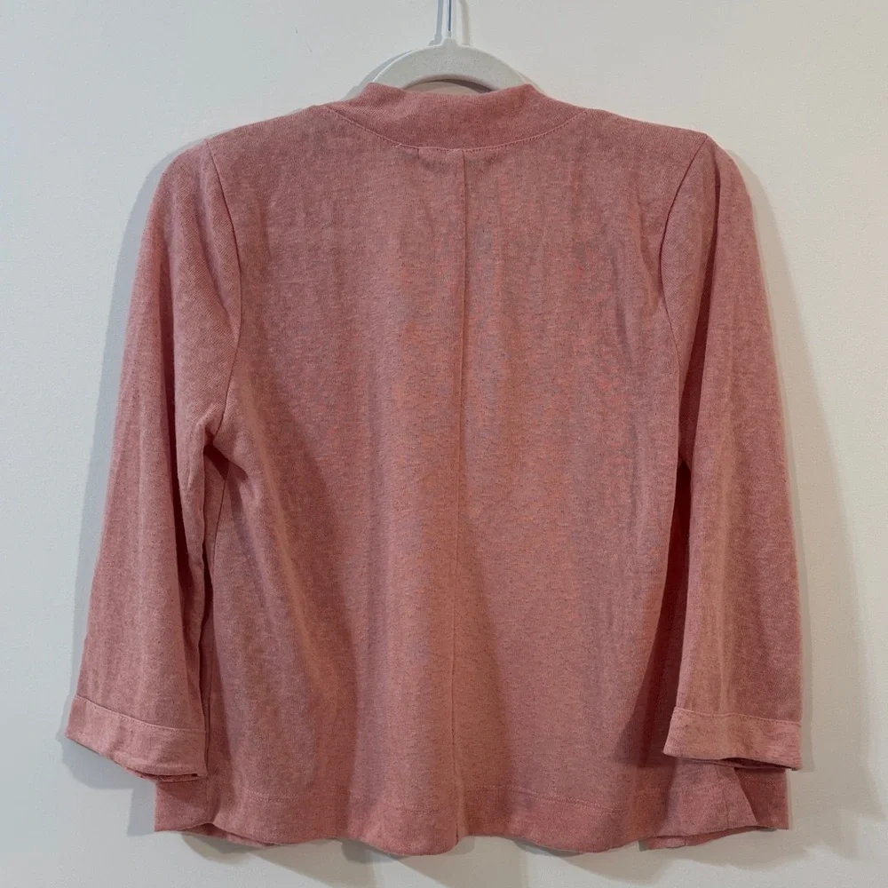 Notations Women’s Dusty Rose Open-Front 3/4 Sleeve Sheer Cardigan Size Small